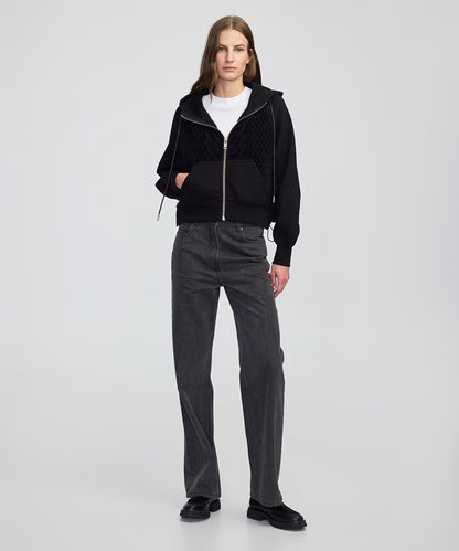 Adjustable Waist Mixed Sweatshirt