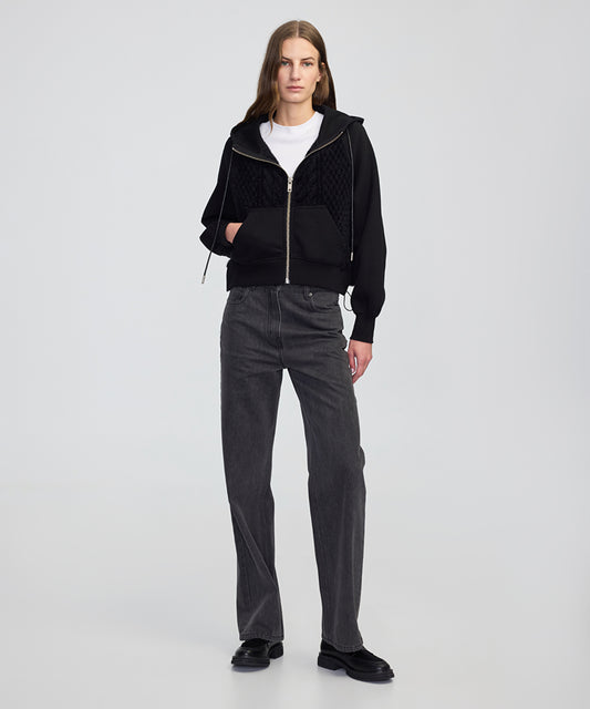 Adjustable Waist Mixed Sweatshirt