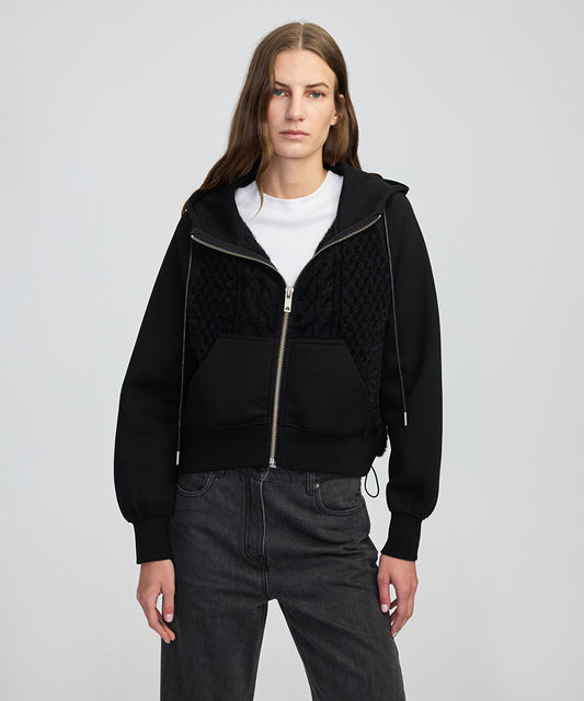 Adjustable Waist Mixed Sweatshirt