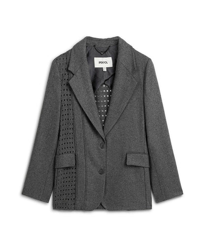 Cutout Blazer with Shoulder Pads