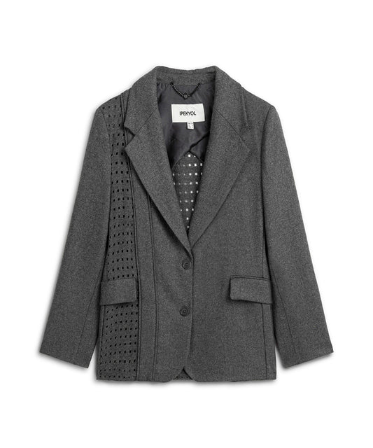 Cutout Blazer with Shoulder Pads