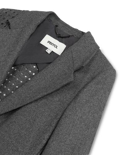 Cutout Blazer with Shoulder Pads