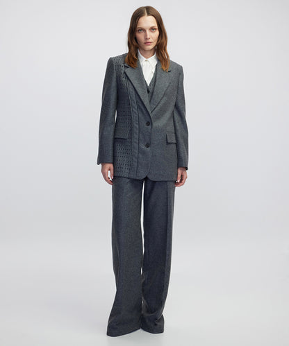 Cutout Blazer with Shoulder Pads