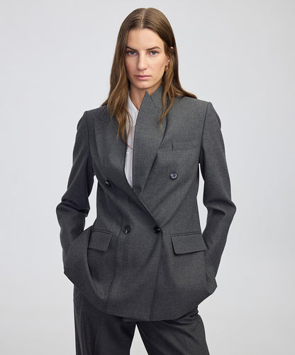 Button-Back Raw-Edge Blazer