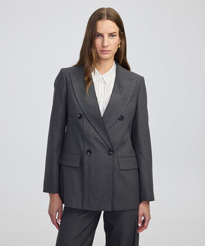 Button-Back Raw-Edge Blazer