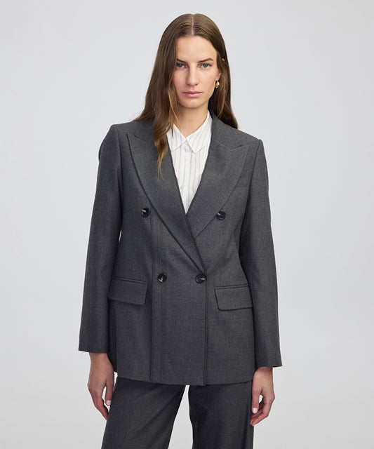 Button-Back Raw-Edge Blazer