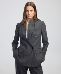Button-Back Raw-Edge Blazer