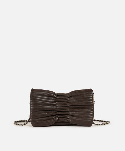 Textured Chain-Strap Clutch