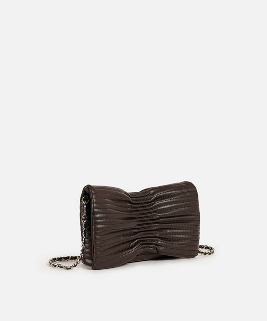 Textured Chain-Strap Clutch