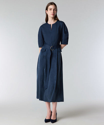 Mixed Media Belted Dress