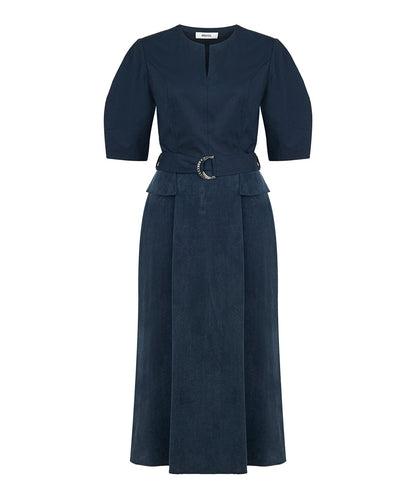 Mixed Media Belted Dress