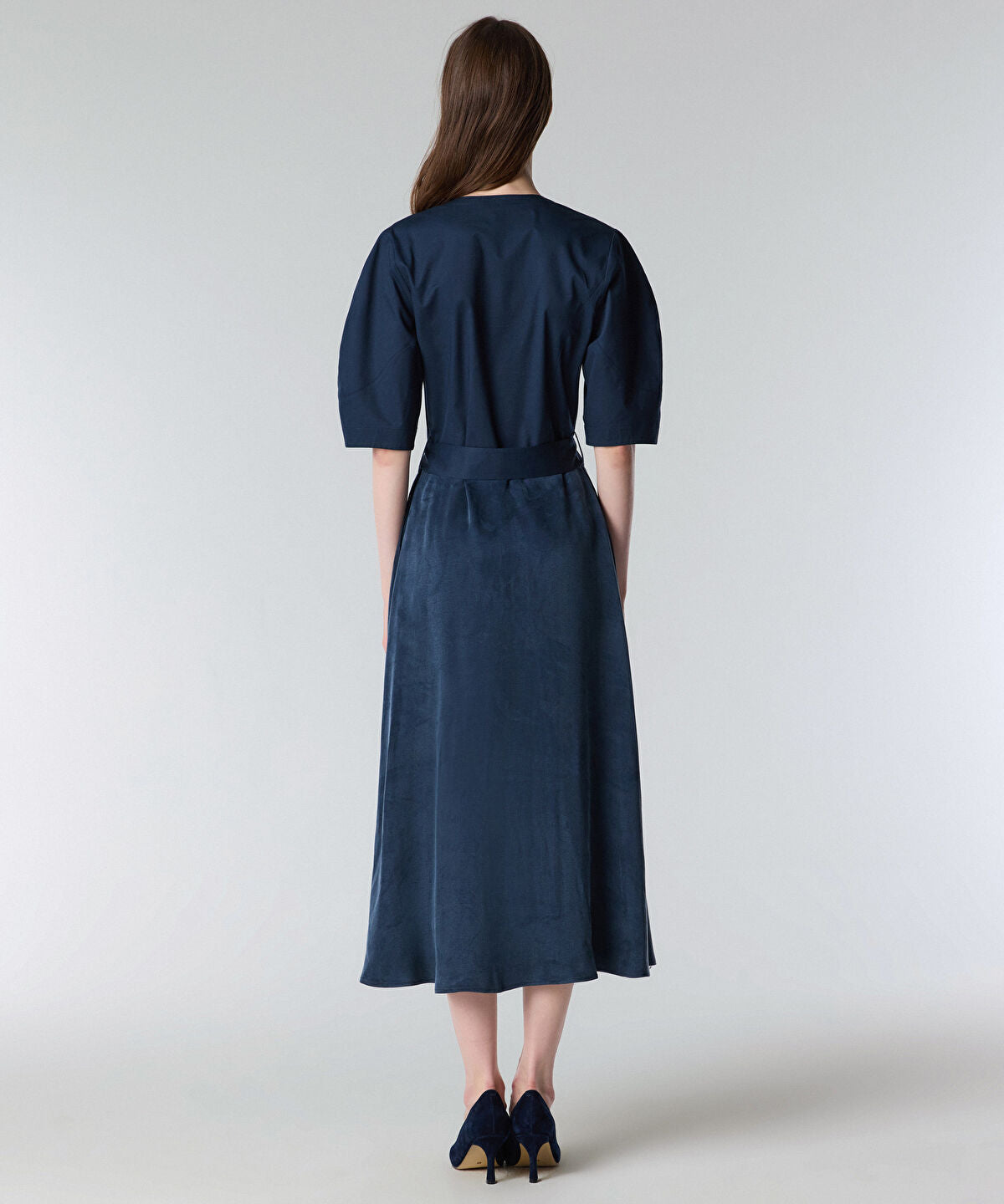 Mixed Media Belted Dress