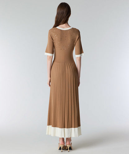 Rhinestone Embellished Knit Dress