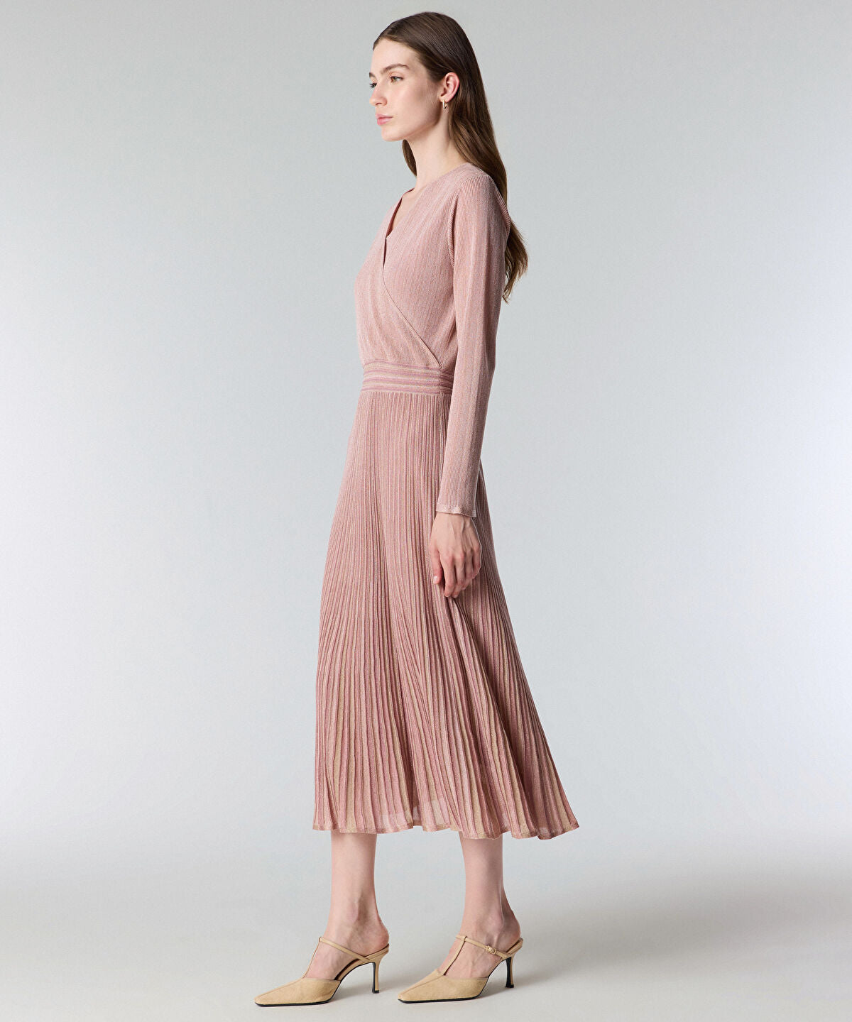 Lurex Knit Wrap Dress