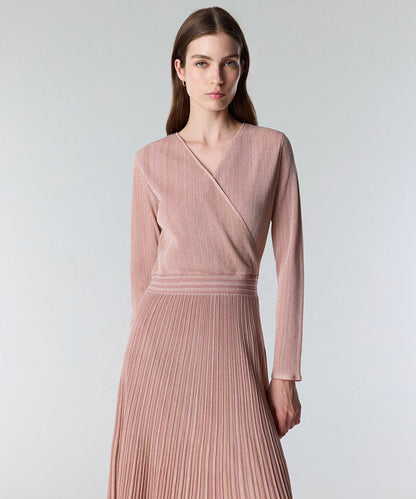Lurex Knit Wrap Dress
