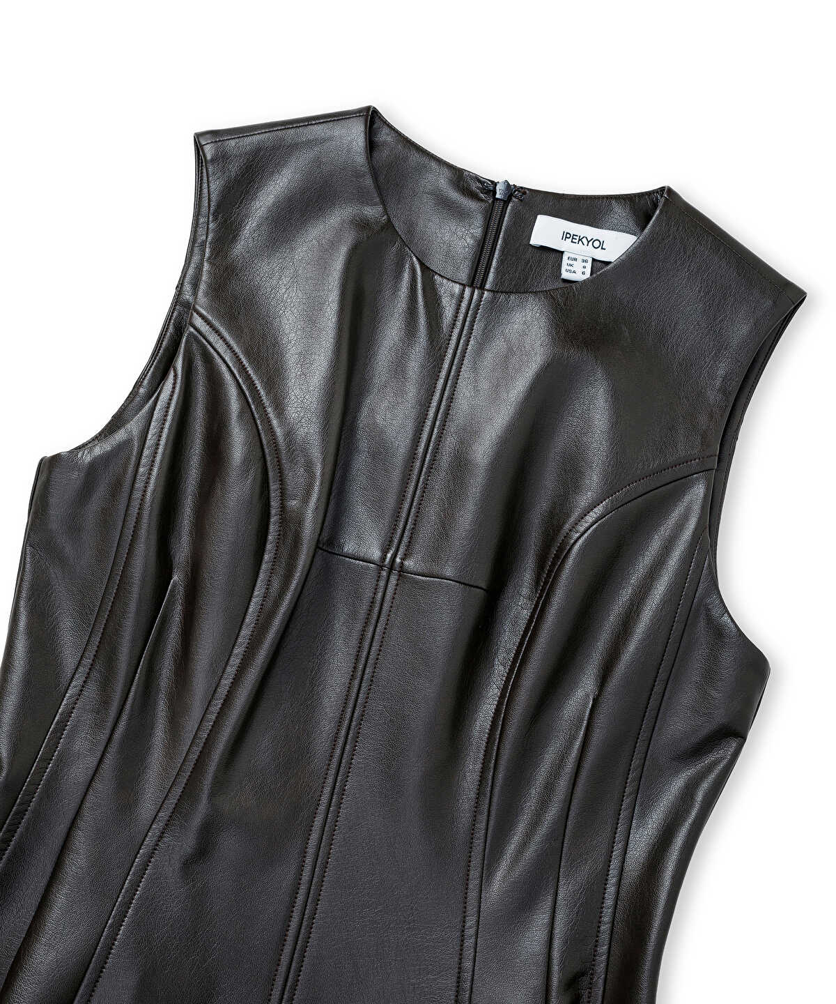 Faux-Leather Mini Dress