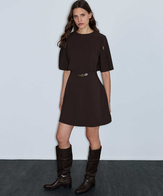 Two-Piece Dress With Chain Belt