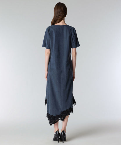 Lace Trim Cupro Dress