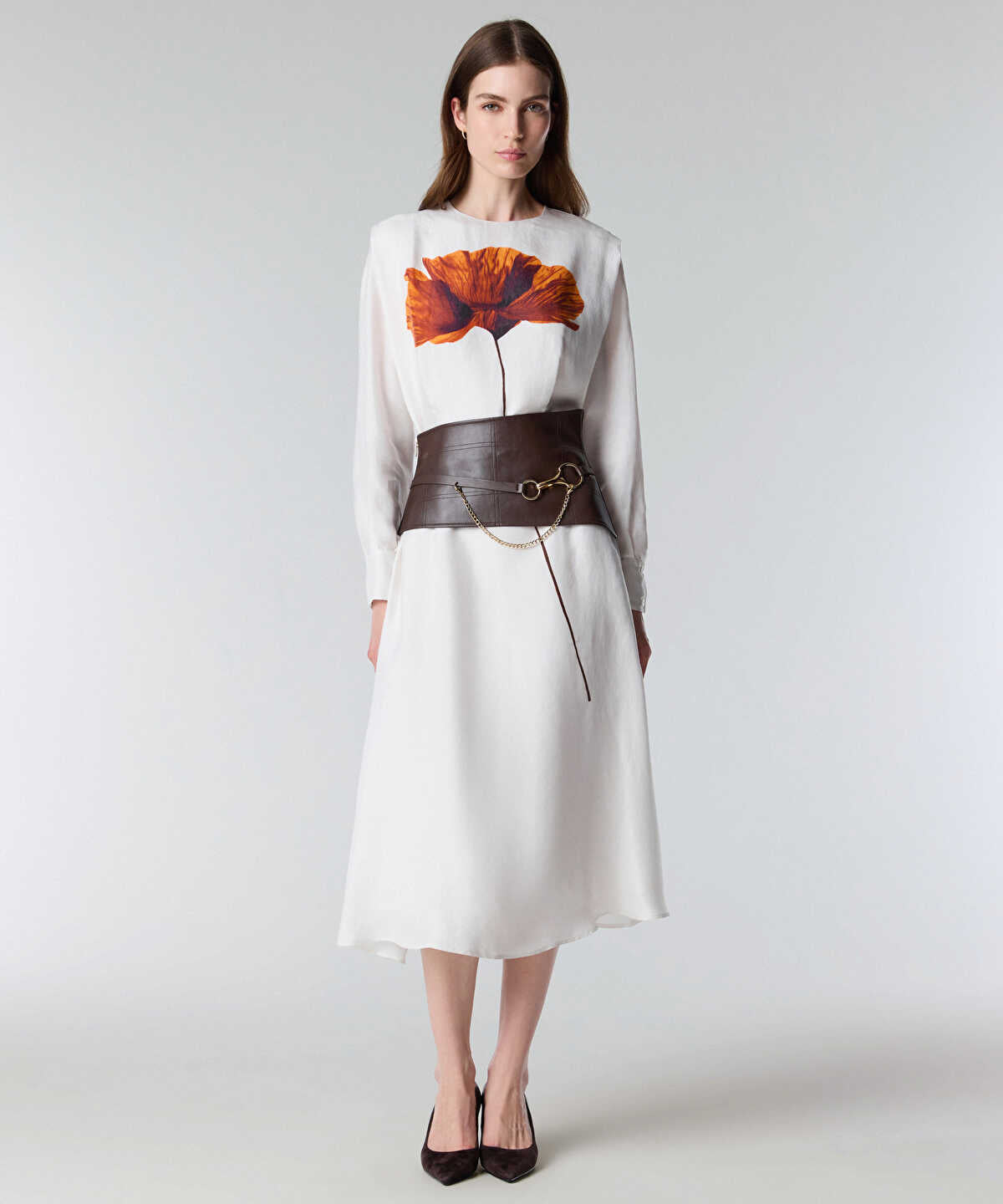 Floral Printed Belted Dress