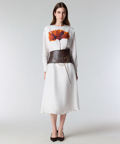 Floral Printed Belted Dress