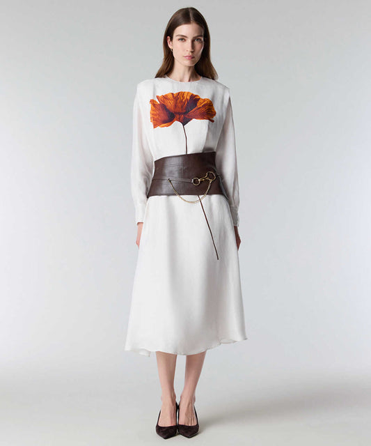 Floral Printed Belted Dress