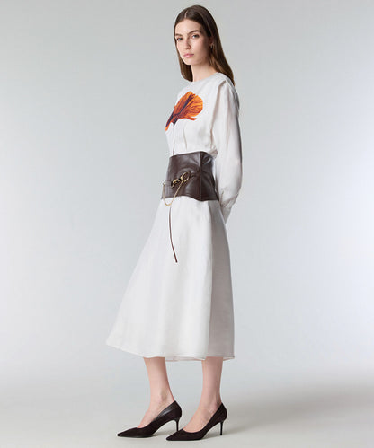 Floral Printed Belted Dress