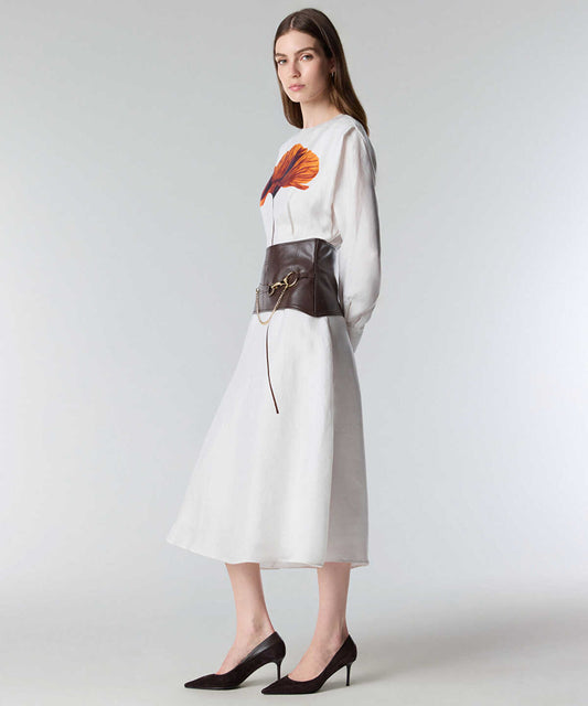 Floral Printed Belted Dress