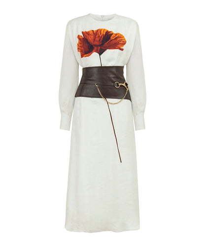 Floral Printed Belted Dress