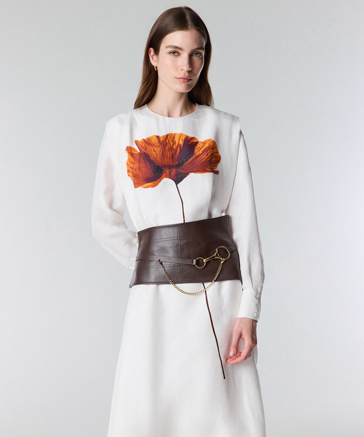 Floral Printed Belted Dress