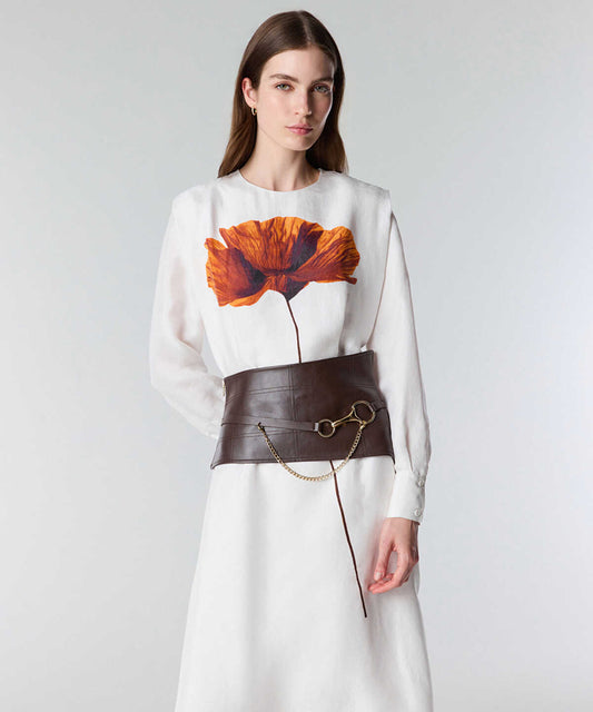Floral Printed Belted Dress