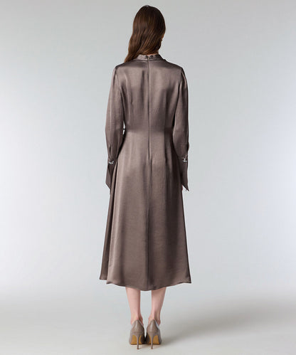 Shiny Finish Wrap Dress