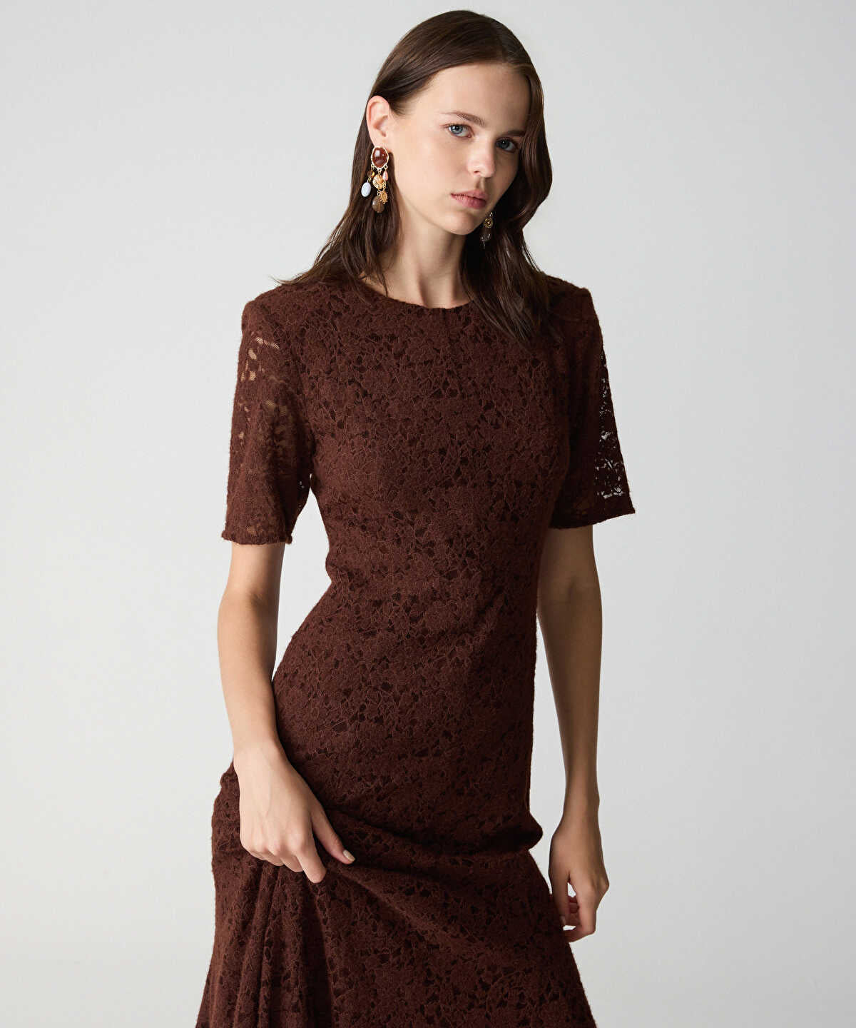 Lace Mermaid Midi Dress