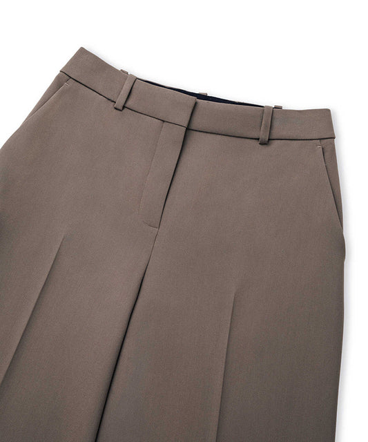 Faux-Leather Belted Wide-Leg Trousers