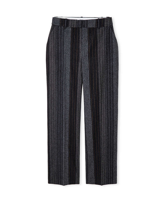 Pinstripe Wool-Blend Trousers