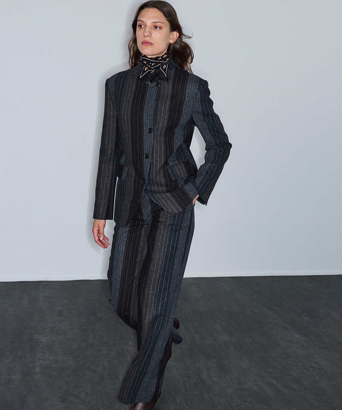 Zoomed Pinstripe Wool-Blend Trousers