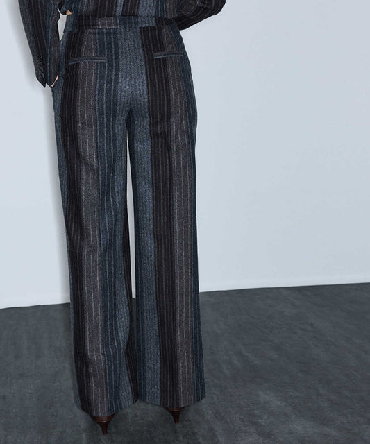 Pinstripe Wool-Blend Trousers