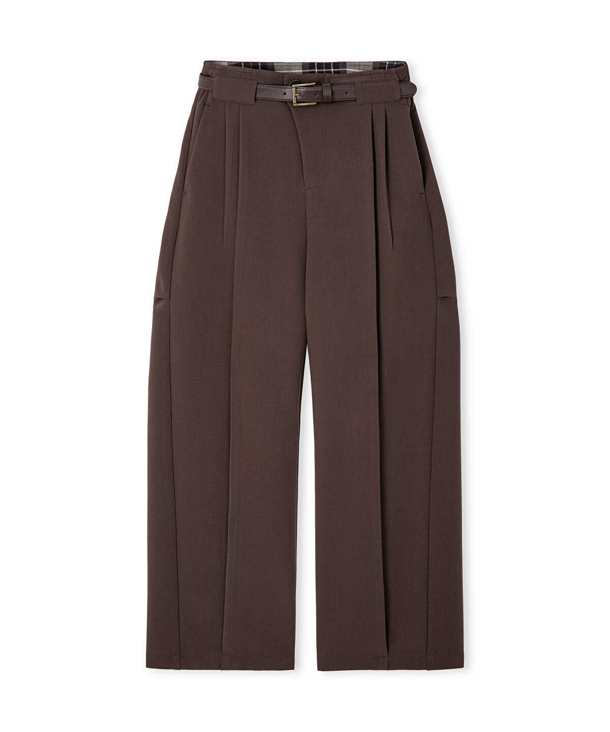 Barrel-Fit Belted Trousers