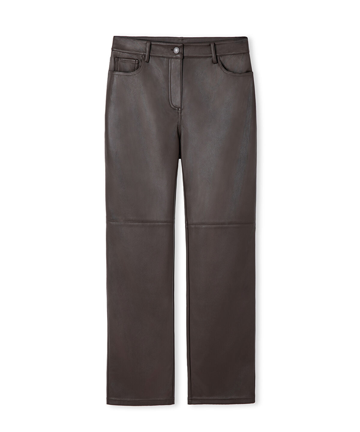 Zoomed Leather-Effect Wide-Leg Trousers
