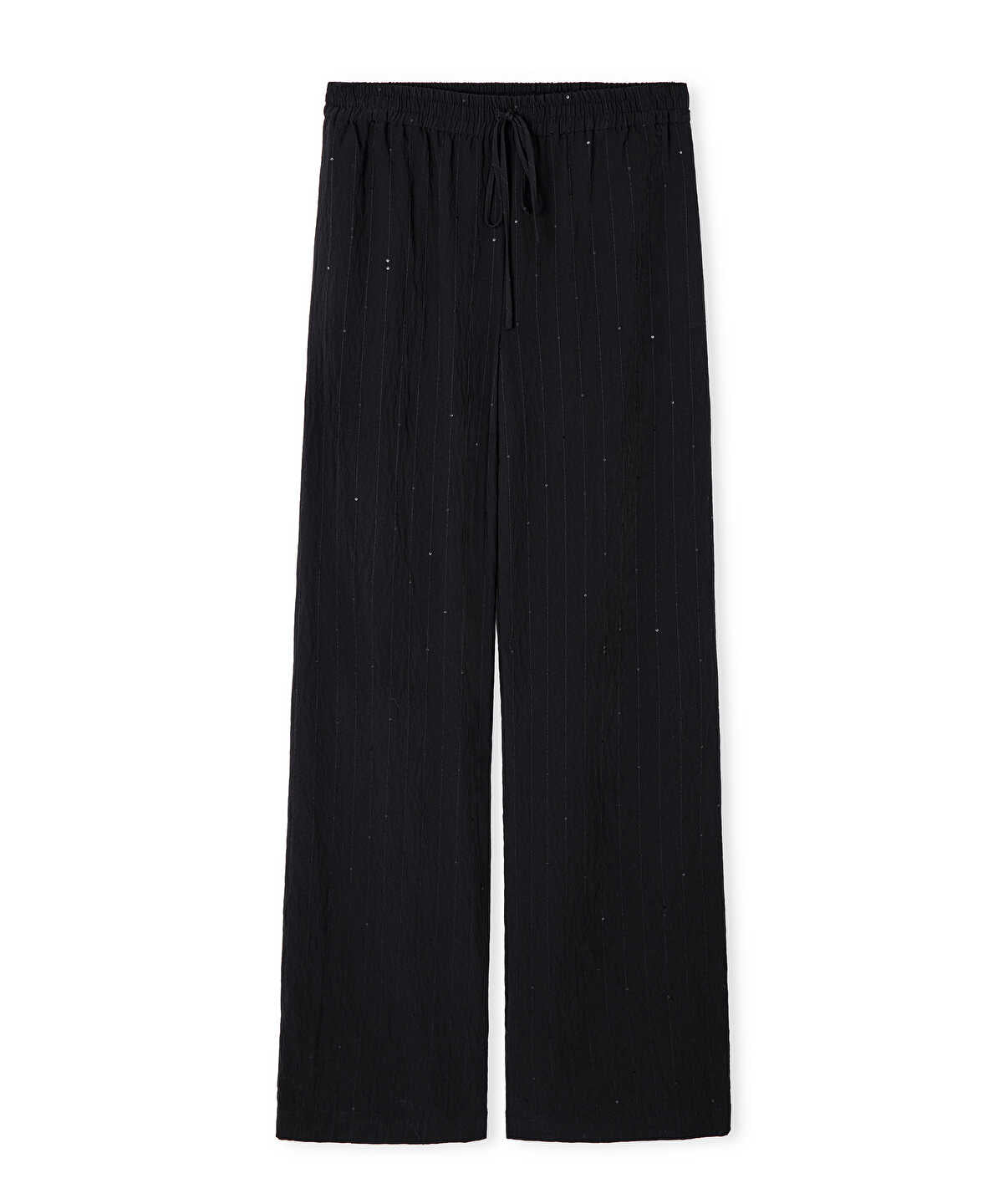 Zoomed Crinkle-Effect Sequin Trousers