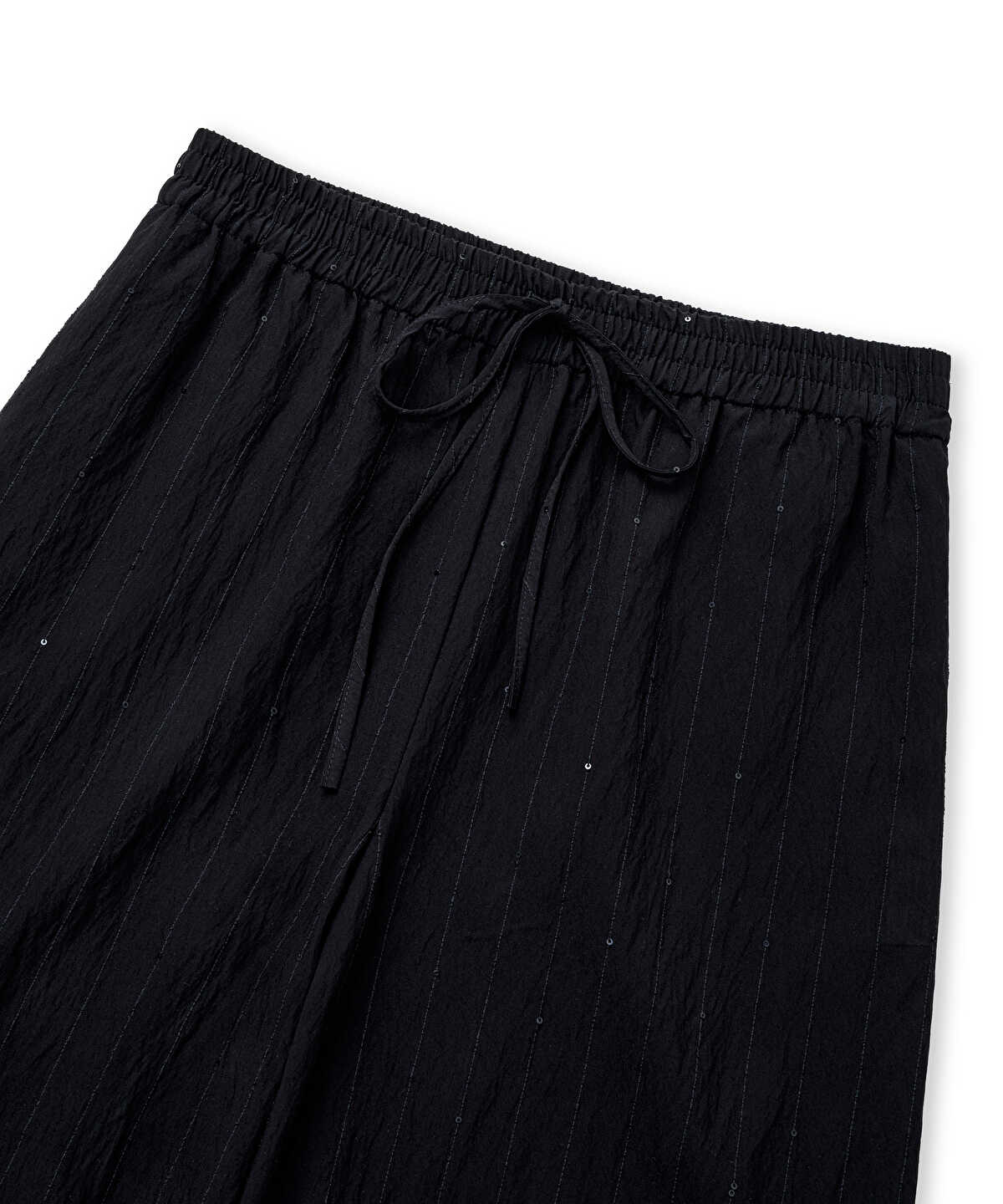 Crinkle-Effect Sequin Trousers