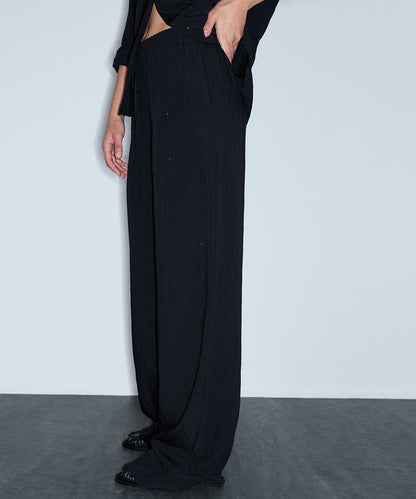 Crinkle-Effect Sequin Trousers