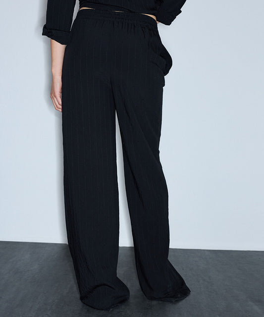 Crinkle-Effect Sequin Trousers