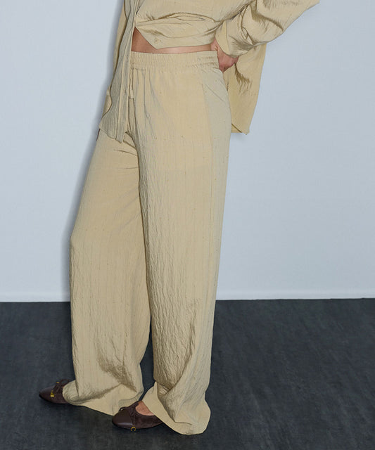 Crinkle-Effect Sequin Trousers
