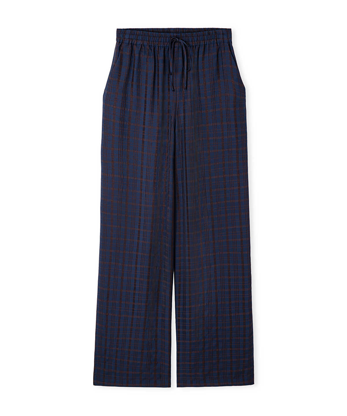 Zoomed Plaid Wide-Leg Trousers