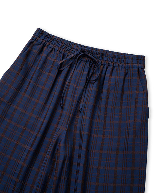 Plaid Wide-Leg Trousers