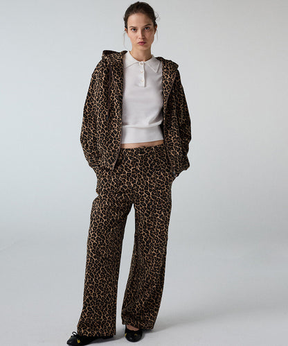 Leopard-Print Barrel Trousers