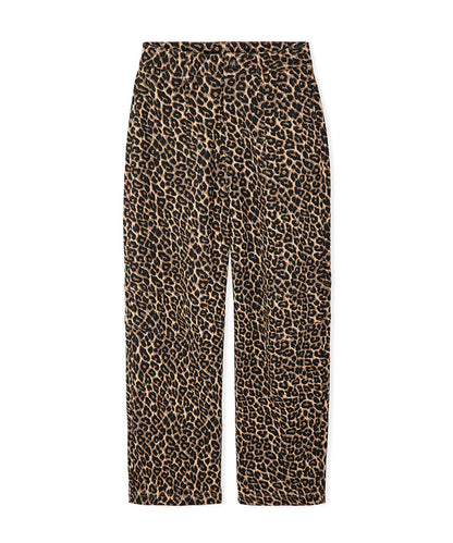 Leopard-Print Barrel Trousers