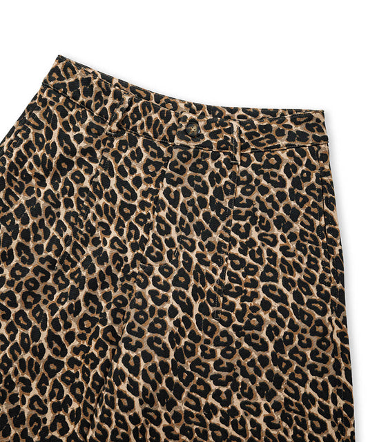 Leopard-Print Barrel Trousers
