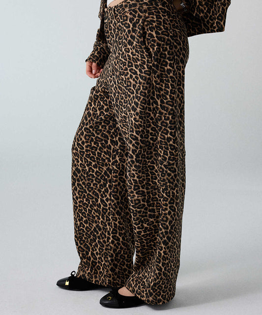 Leopard-Print Barrel Trousers