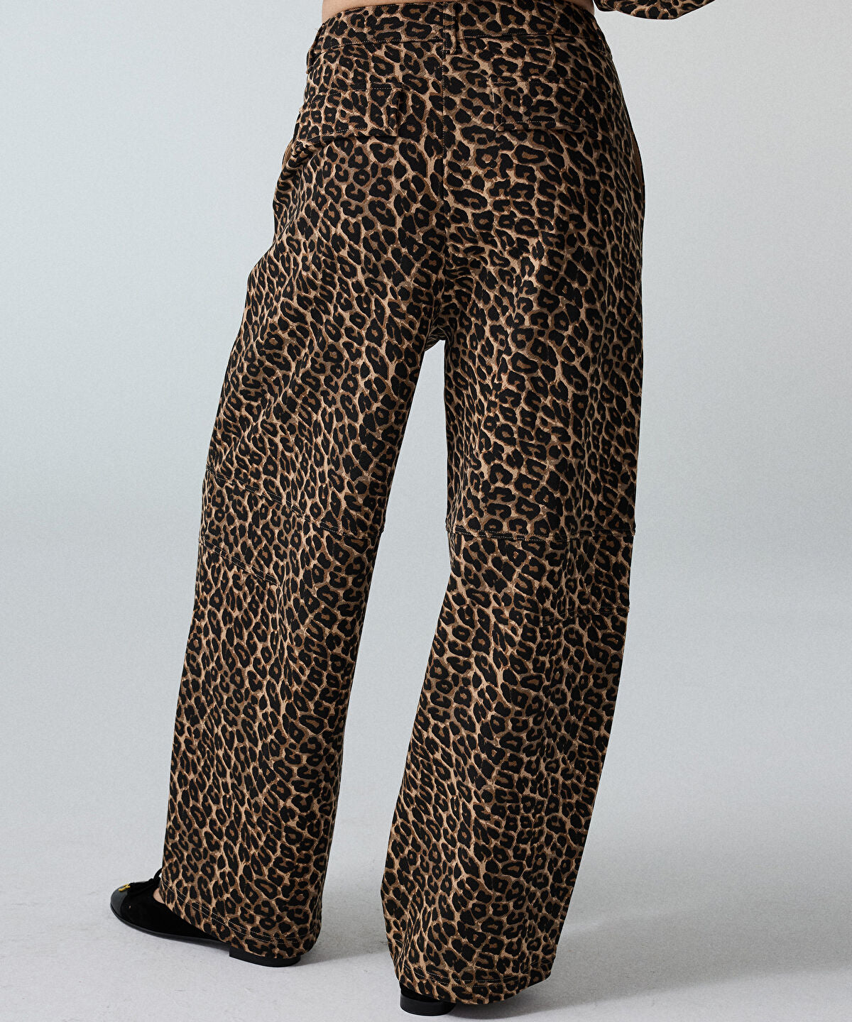 Zoomed Leopard-Print Barrel Trousers